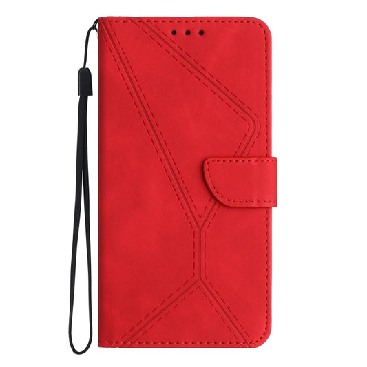 For Motorola Moto G34 5G Stitching Embossed Leather Phone Case(Red) by buy2fix