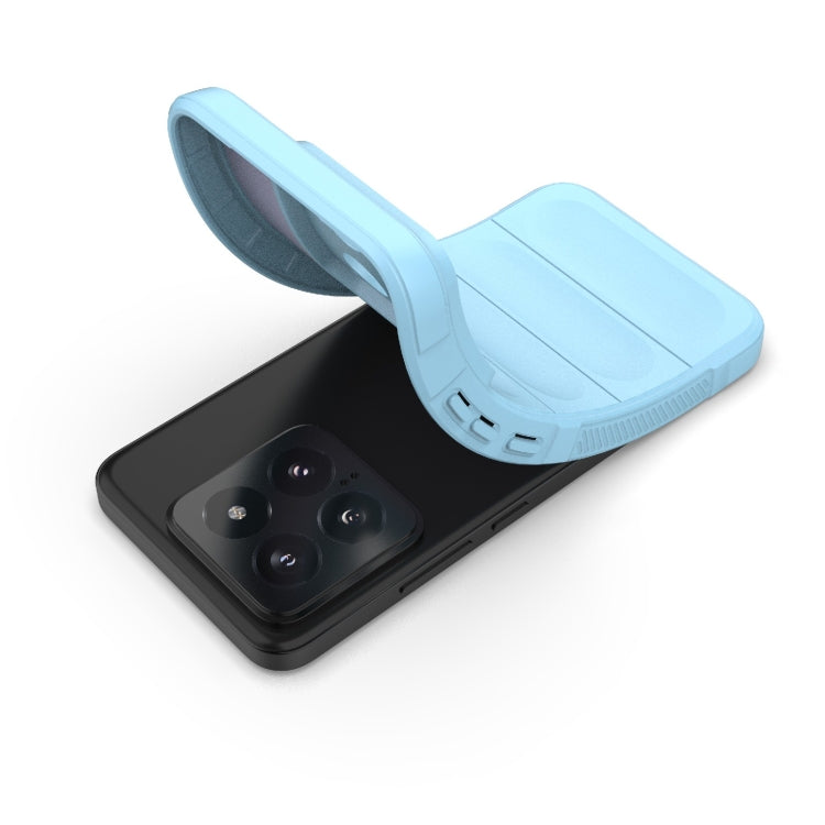 For Xiaomi 14 5G Magic Shield TPU + Flannel Phone Case(Light Blue) by buy2fix