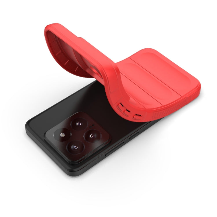 For Xiaomi 14 5G Magic Shield TPU + Flannel Phone Case(Wine Red) by buy2fix