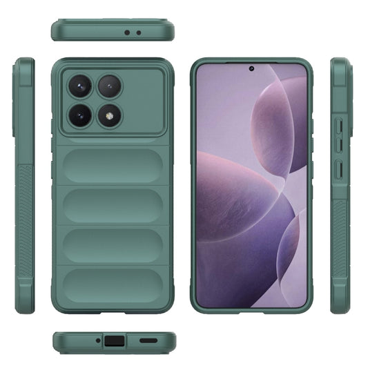 For Xiaomi Redmi K70 / K70 Pro 5G Magic Shield TPU + Flannel Phone Case(Dark Green) by buy2fix