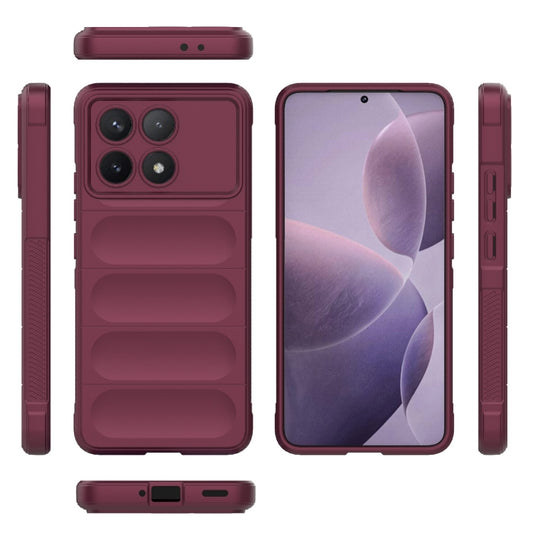 For Xiaomi Redmi K70 / K70 Pro 5G Magic Shield TPU + Flannel Phone Case(Wine Red) by buy2fix