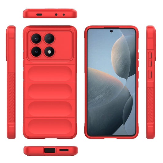 For Xiaomi Redmi K70E 5G Magic Shield TPU + Flannel Phone Case(Red) by buy2fix