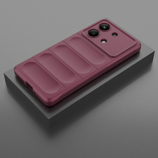 For Xiaomi Redmi Note 13R Pro 5G Magic Shield TPU + Flannel Phone Case(Wine Red) by buy2fix