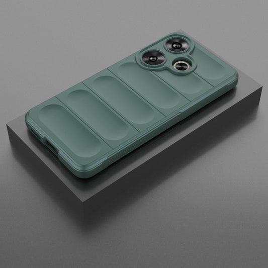 For Xiaomi Redmi Turbo 3 5G Magic Shield TPU + Flannel Phone Case(Dark Green) by buy2fix