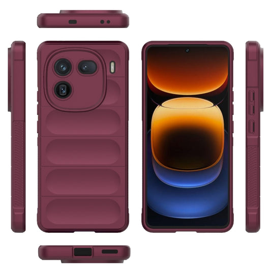 For vivo iQOO 12 5G Magic Shield TPU + Flannel Phone Case(Wine Red) by buy2fix