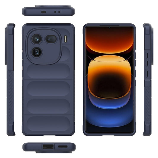 For vivo iQOO 12 Pro 5G Magic Shield TPU + Flannel Phone Case(Dark Blue) by buy2fix