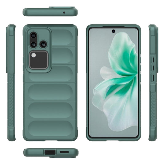 For vivo S18 5G Magic Shield TPU + Flannel Phone Case(Dark Green) by buy2fix