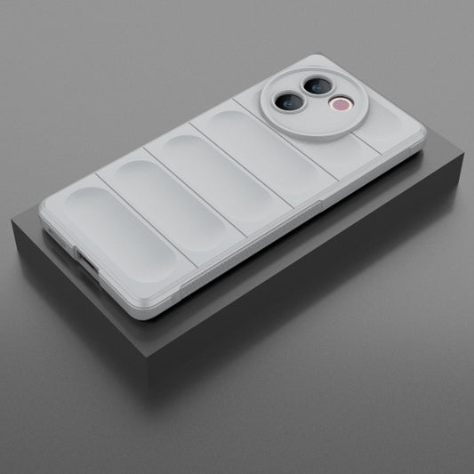 For vivo V30e 5G Global Magic Shield TPU + Flannel Phone Case(Grey) by buy2fix