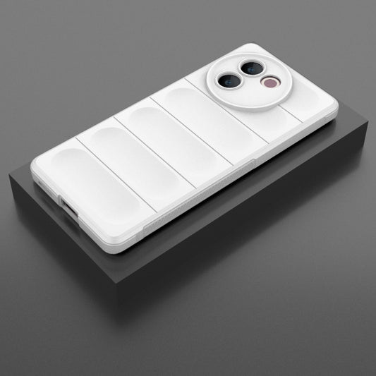 For vivo V30e 5G Global Magic Shield TPU + Flannel Phone Case(White) by buy2fix