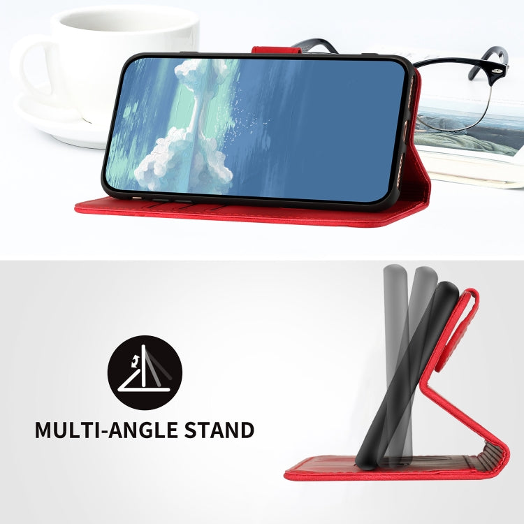 For Realme 7 / Narzo 20 Pro Line Pattern Skin Feel Leather Phone Case(Red) by buy2fix