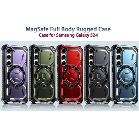 For Samsung Galaxy S24 5G Armor Series Holder Phone Case(Blue) by buy2fix