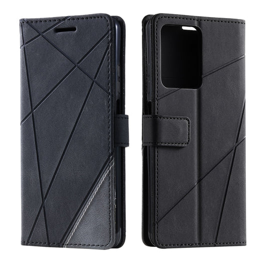 For Redmi Note 12 Pro+ Skin Feel Splicing Leather Phone Case(Black) by buy2fix