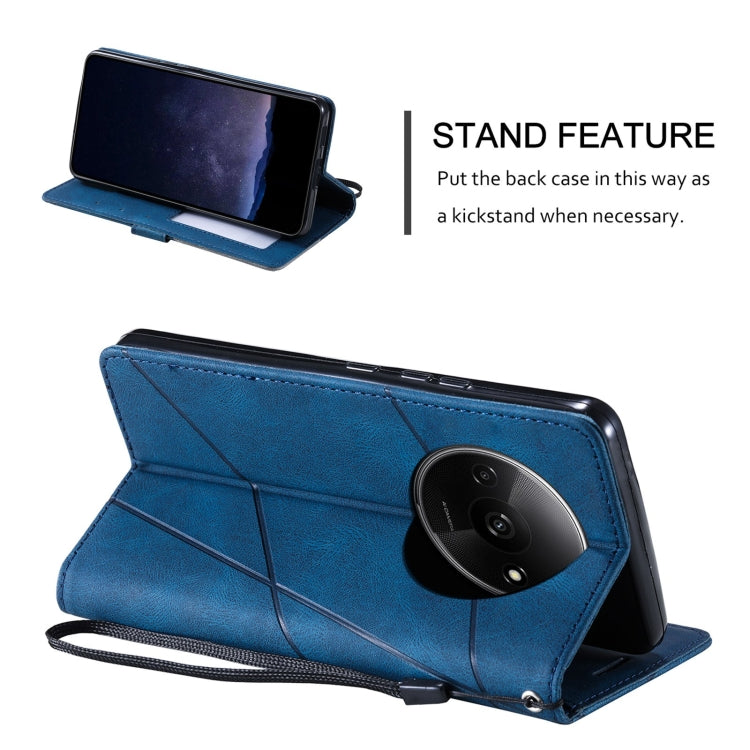 For Xiaomi Redmi A3 Skin Feel Splicing Leather Phone Case(Blue) by buy2fix