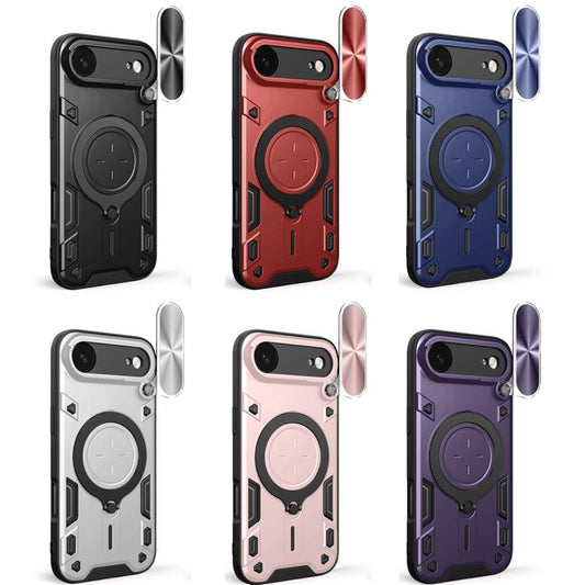 For iPhone Air CD Texture Sliding Camshield Magnetic Holder Phone Case(Black) - iPhone Air Cases by buy2fix | Online Shopping UK | buy2fix