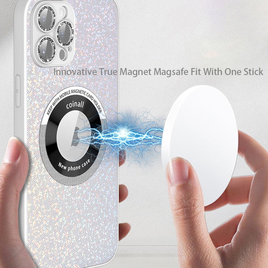 For iPhone 14 Pro Colorful Glitter Magnetic Magsafe TPU + PC Phone Case(Colorful Green) by buy2fix