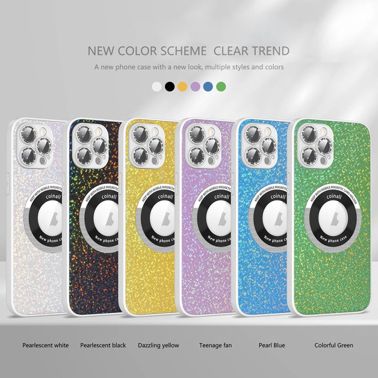 For iPhone 14 Pro Colorful Glitter Magnetic Magsafe TPU + PC Phone Case(White) by buy2fix