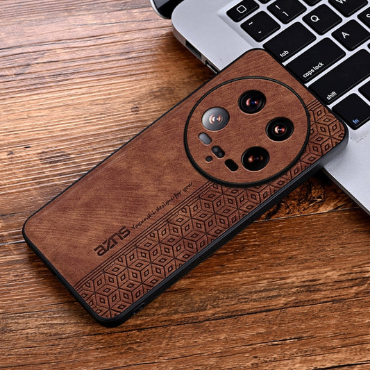 For Xiaomi 14 Ultra AZNS 3D Embossed Skin Feel Phone Case(Brown) by AZNS