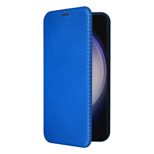 For Samsung Galaxy S24 5G Carbon Fiber Texture Flip Leather Phone Case(Blue) by buy2fix