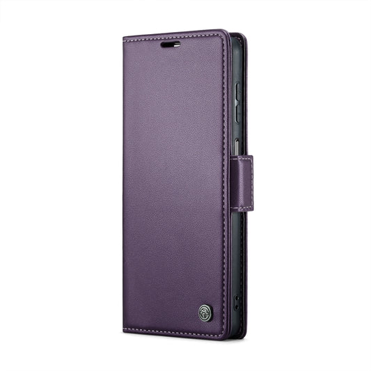 For Samsung Galaxy A23 CaseMe 023 Butterfly Buckle Litchi Texture RFID Anti-theft Leather Phone Case(Pearly Purple) by CaseMe