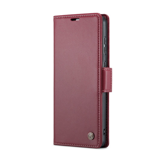 For Samsung Galaxy S20+ CaseMe 023 Butterfly Buckle Litchi Texture RFID Anti-theft Leather Phone Case(Wine Red) by CaseMe