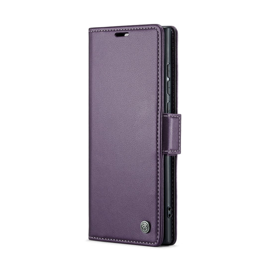 For Samsung Galaxy S23 Ultra 5G CaseMe 023 Butterfly Buckle Litchi Texture RFID Anti-theft Leather Phone Case(Pearly Purple) by CaseMe