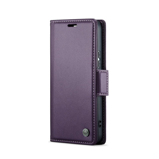 For Samsung Galaxy S21 5G CaseMe 023 Butterfly Buckle Litchi Texture RFID Anti-theft Leather Phone Case(Pearly Purple) by CaseMe
