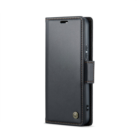 For Samsung Galaxy S21+ 5G CaseMe 023 Butterfly Buckle Litchi Texture RFID Anti-theft Leather Phone Case(Black) by CaseMe