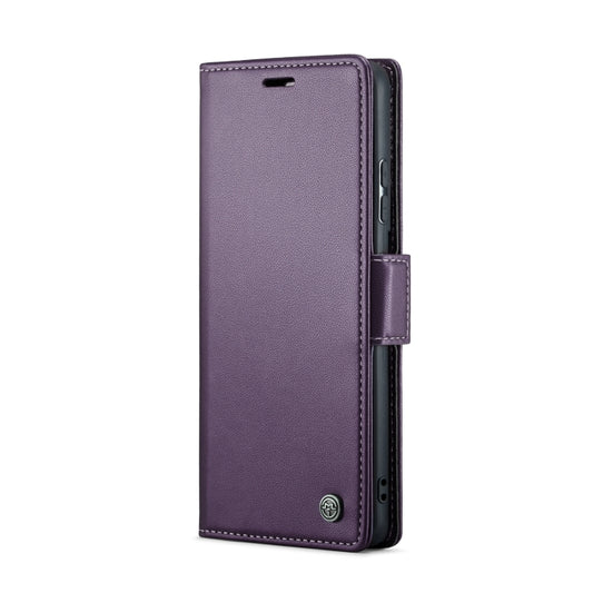 For Samsung Galaxy S21 Ultra 5G CaseMe 023 Butterfly Buckle Litchi Texture RFID Anti-theft Leather Phone Case(Pearly Purple) by CaseMe