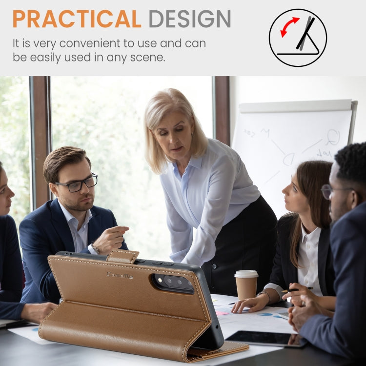 For Samsung Galaxy A30s / A50s / A50 CaseMe 023 Butterfly Buckle Litchi Texture RFID Anti-theft Leather Phone Case(Brown) by CaseMe