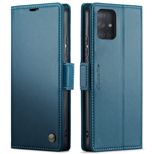 For Samsung Galaxy A71 4G CaseMe 023 Butterfly Buckle Litchi Texture RFID Anti-theft Leather Phone Case(Blue) by CaseMe