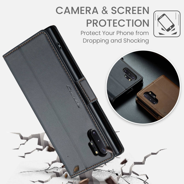 For Samsung Galaxy Note10+ CaseMe 023 Butterfly Buckle Litchi Texture RFID Anti-theft Leather Phone Case(Black) by CaseMe