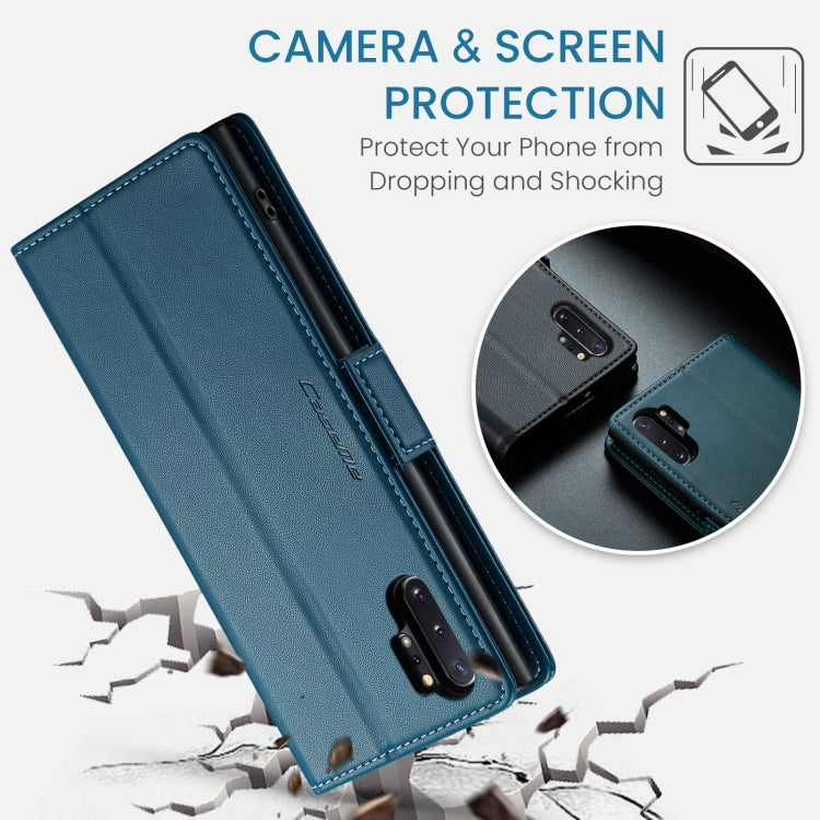 For Samsung Galaxy Note10+ CaseMe 023 Butterfly Buckle Litchi Texture RFID Anti-theft Leather Phone Case(Blue) by CaseMe