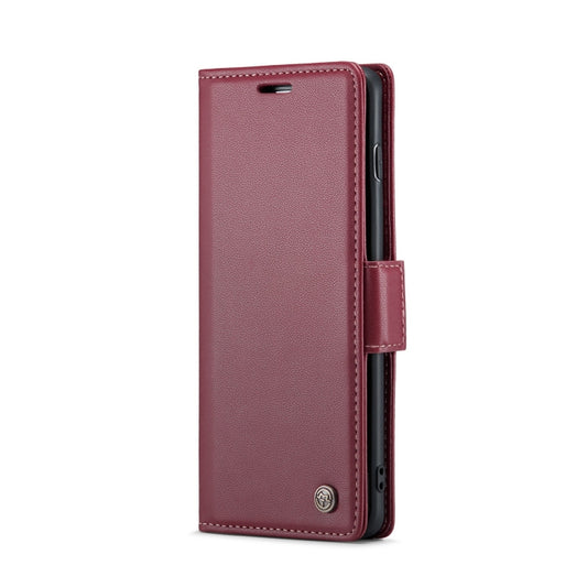 For Samsung Galaxy S10+ CaseMe 023 Butterfly Buckle Litchi Texture RFID Anti-theft Leather Phone Case(Wine Red) by CaseMe
