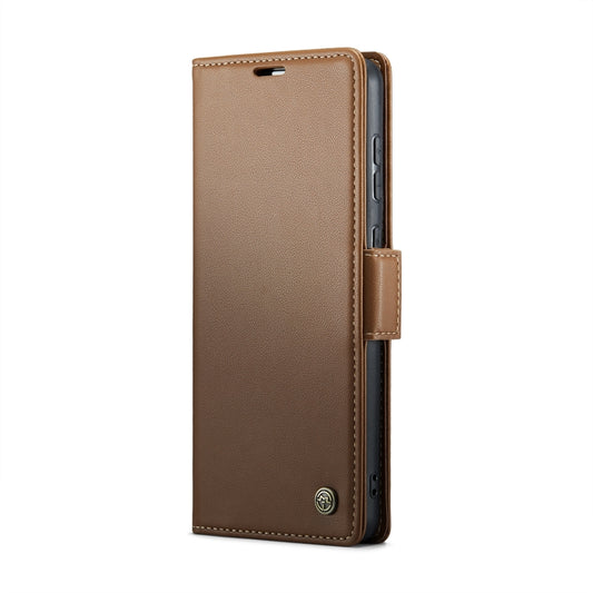 For Samsung Galaxy A20/A30/M10s CaseMe 023 Butterfly Buckle Litchi Texture RFID Anti-theft Leather Phone Case(Brown) by CaseMe