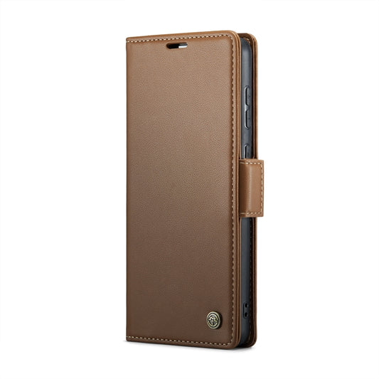 For Samsung Galaxy S20 Ultra CaseMe 023 Butterfly Buckle Litchi Texture RFID Anti-theft Leather Phone Case(Brown) by CaseMe