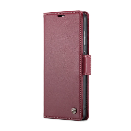 For Samsung Galaxy A55 CaseMe 023 Butterfly Buckle Litchi Texture RFID Anti-theft Leather Phone Case(Wine Red) by CaseMe