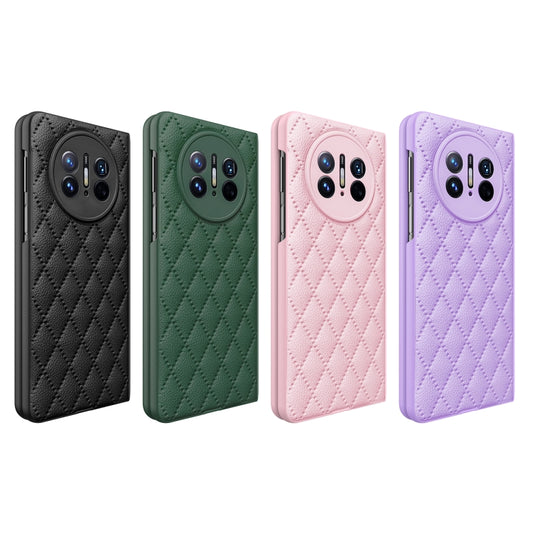 For Huawei Mate X3 Diamond Lattice Integrated Leather Phone Case(Purple) - Huawei Cases by buy2fix | Online Shopping UK | buy2fix