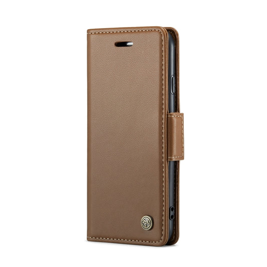 For iPhone SE 2022/SE 2020/6/7/8 CaseMe 023 Butterfly Buckle Litchi Texture RFID Anti-theft Leather Phone Case(Brown) by CaseMe