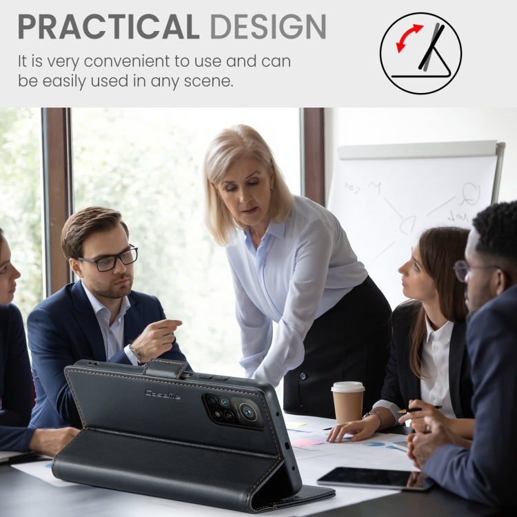 For Xiaomi Mi 10T 5G/10T Pro 5G CaseMe 023 Butterfly Buckle Litchi Texture RFID Anti-theft Leather Phone Case(Black) by CaseMe