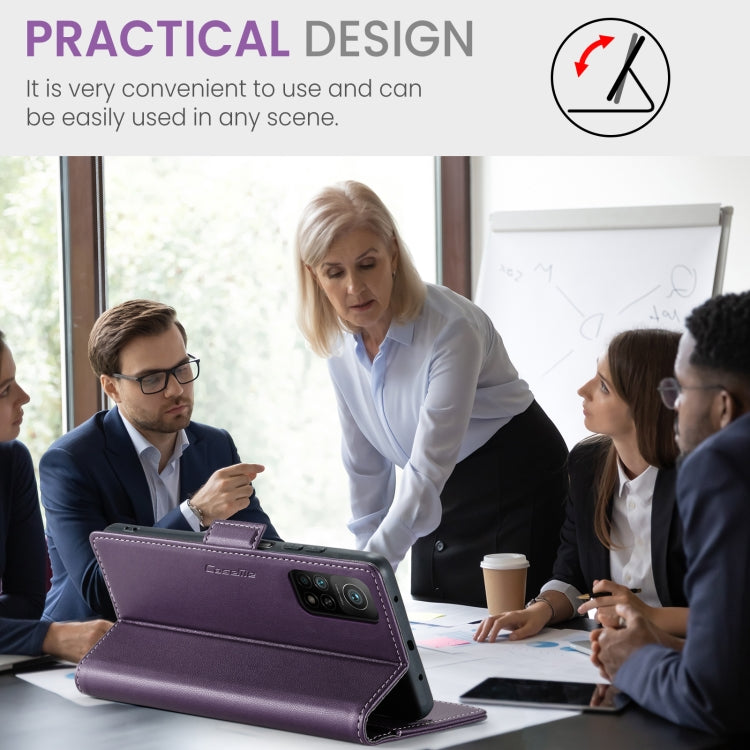 For Xiaomi Mi 10T 5G/10T Pro 5G CaseMe 023 Butterfly Buckle Litchi Texture RFID Anti-theft Leather Phone Case(Pearly Purple) by CaseMe