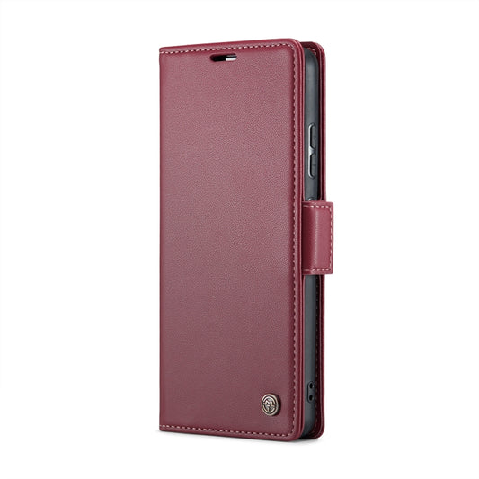 For Xiaomi 12T /12T Pro/Redmi K50 Ultra CaseMe 023 Butterfly Buckle Litchi Texture RFID Anti-theft Leather Phone Case(Wine Red) by CaseMe
