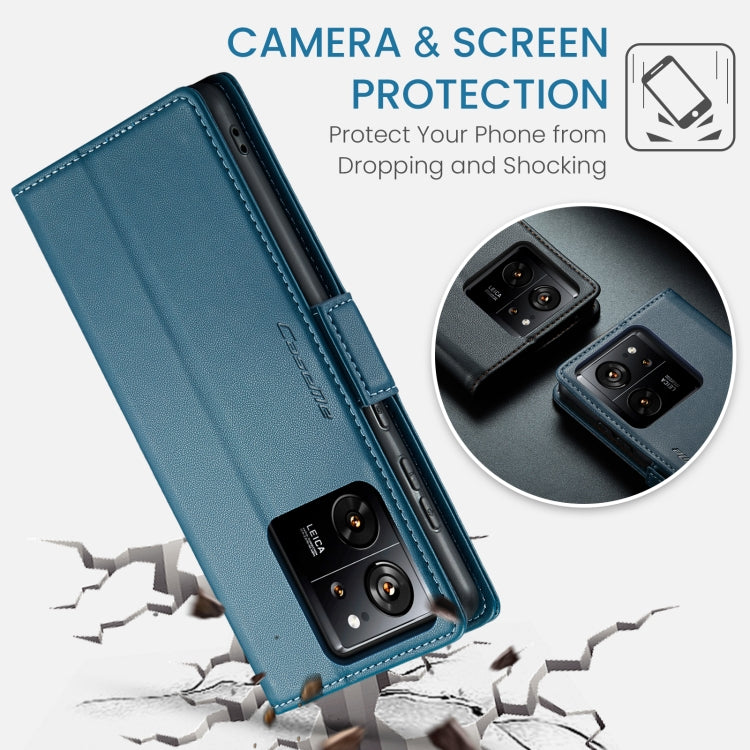 For Xiaomi 13T/13T Pro CaseMe 023 Butterfly Buckle Litchi Texture RFID Anti-theft Leather Phone Case(Blue) by CaseMe