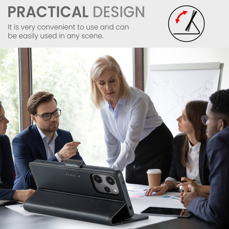 For Xiaomi Redmi 12 4G/12 5G/Note 12R/POCO M6 Pro 5G CaseMe 023 Butterfly Buckle Litchi Texture RFID Anti-theft Leather Phone Case(Black) by CaseMe