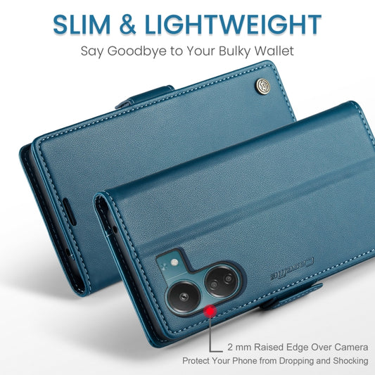 For Xiaomi Redmi 13C 4G / 13C 5G CaseMe 023 Butterfly Buckle Litchi Texture RFID Anti-theft Leather Phone Case(Blue) by CaseMe