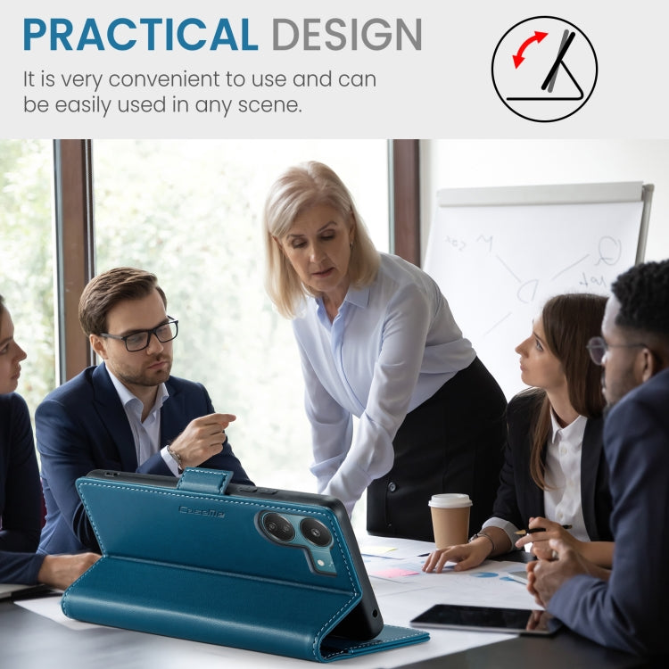 For Xiaomi Redmi 13C 4G / 13C 5G CaseMe 023 Butterfly Buckle Litchi Texture RFID Anti-theft Leather Phone Case(Blue) by CaseMe