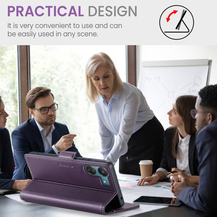 For Xiaomi Redmi 13C 4G / 13C 5G CaseMe 023 Butterfly Buckle Litchi Texture RFID Anti-theft Leather Phone Case(Pearly Purple) by CaseMe