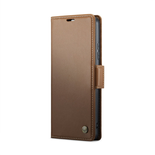 For Xiaomi 14 Pro CaseMe 023 Butterfly Buckle Litchi Texture RFID Anti-theft Leather Phone Case(Brown) by CaseMe