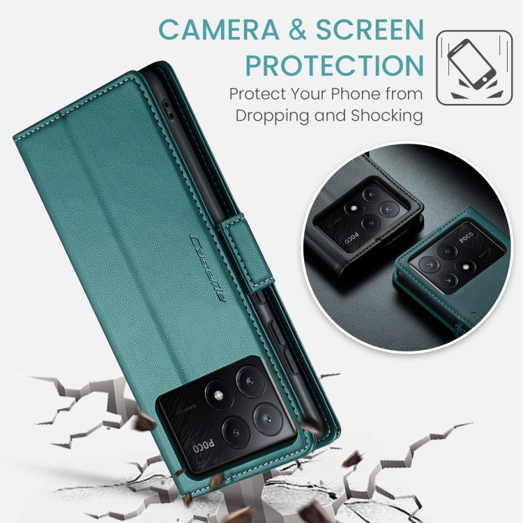 For Xiaomi Poco X6 Pro 5G/Redmi K70E 5G CaseMe 023 Butterfly Buckle Litchi Texture RFID Anti-theft Leather Phone Case(Pearly Blue) by CaseMe