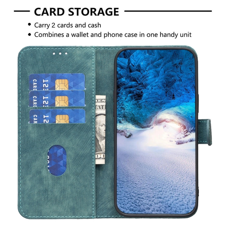 For Xiaomi Redmi Note 13 4G Global Plaid Embossed Leather Phone Case(Green) by buy2fix