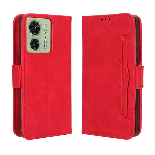 For Motorola Edge 40 Skin Feel Calf Texture Card Slots Leather Phone Case(Red) by buy2fix